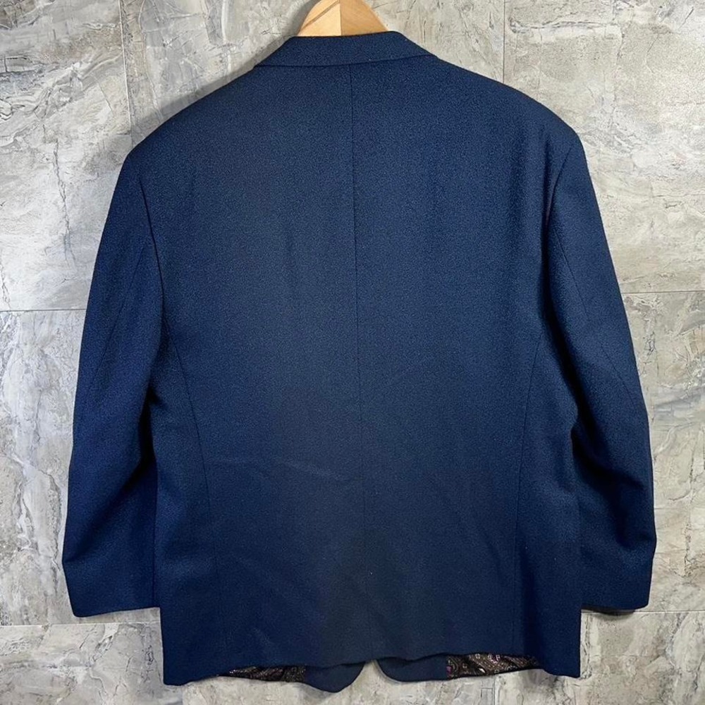 Nicole‎ Miller tailored in USA blue knit blazer Size XL Men's - Picture 8 of 8
